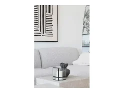 ebuy24 Iluminación Exterior^Portavelas de metal y cristal 12 x 15 cm Negro