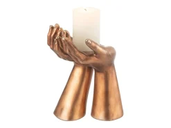 Hot J-Line Portavelas de poliresina cobre 19*17.5*25 cm Cobrizo