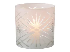 Online J-Line Portavelas de vidrio 15x15x15 cm Blanco