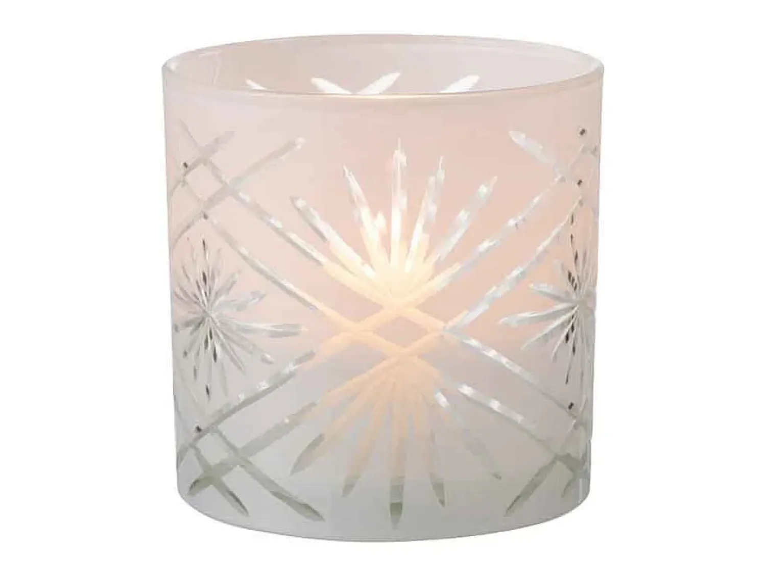Online J-Line Portavelas de vidrio 15x15x15 cm Blanco