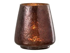 Outlet J-Line Portavelas de vidrio marrón 14x14x16 cm Marru00f3n