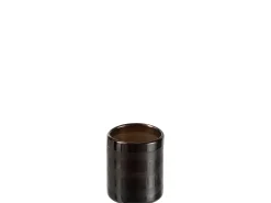 Online J-Line Portavelas de vidrio marrón 8x8x9 cm Marru00f3n