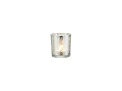 Best J-Line Portavelas de vidrio 7.3x7.3x8 cm Plateado