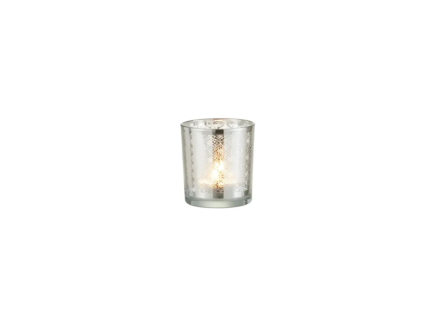 Best J-Line Portavelas de vidrio 7.3x7.3x8 cm Plateado