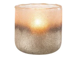 Sale J-Line Portavelas irregular de vidrio 14x14x14cm Rosa