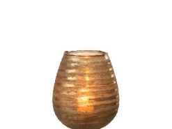 Portavelas línea redondo cristal marrón Alt. 23 cm