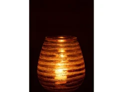 Portavelas línea redondo cristal marrón Alt. 23 cm