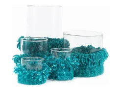 Bazar Bizar Portavelas Y Vela^Portavelas Oh My Gee - Aqua - L Azul