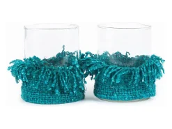 Bazar Bizar Portavelas Y Vela^Portavelas Oh My Gee - Aqua - L Azul