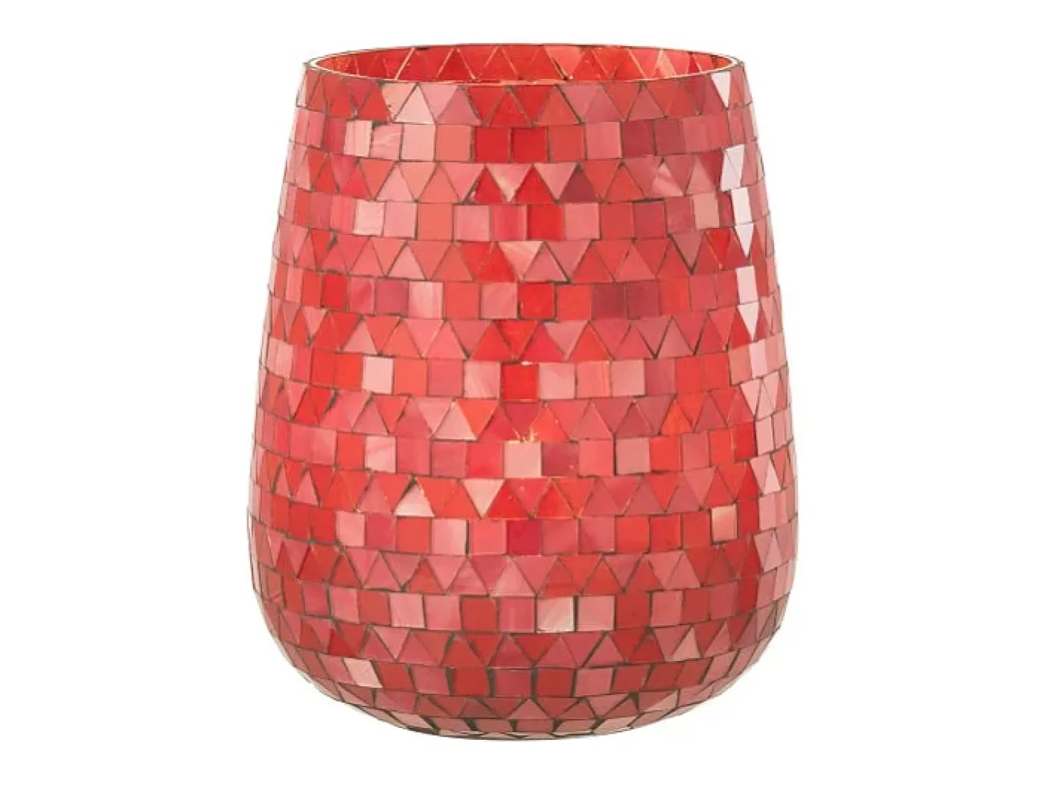Best J-Line Portavelas triangular de vidrio 17x17x21 cm Rosa