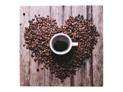 Print decorativo café taza y corazón 28x28x1,5 cm