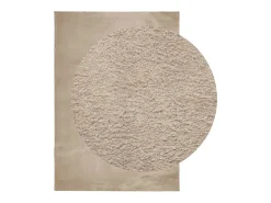 Online Garden Furniture Prolenta Premium - Alfombra de pelo corto suave lavable HUARTE arena 140x200 cm Marru00f3n