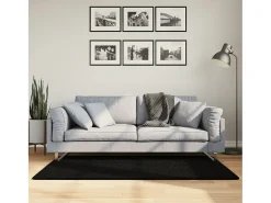 Prolenta Premium - Alfombra de pelo corto suave lavable HUARTE negro 80x150 cm