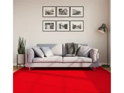 Garden Furniture Alfombra De Salón^Prolenta Premium - Alfombra de pelo corto suave lavable HUARTE 200x200 cm Rojo