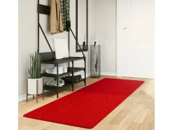 Prolenta Premium - Alfombra de pelo corto suave lavable HUARTE rojo 80x250 cm