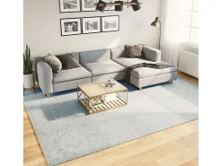 Online Garden Furniture Prolenta Premium - Alfombra de pelo corto suave lavable HUARTE 240x340 cm Azul