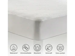 PIKOLIN Ropa De Cama^Protector Colchón Hotel 105x196cm| HOME| Extra suave| 32cm Blanco