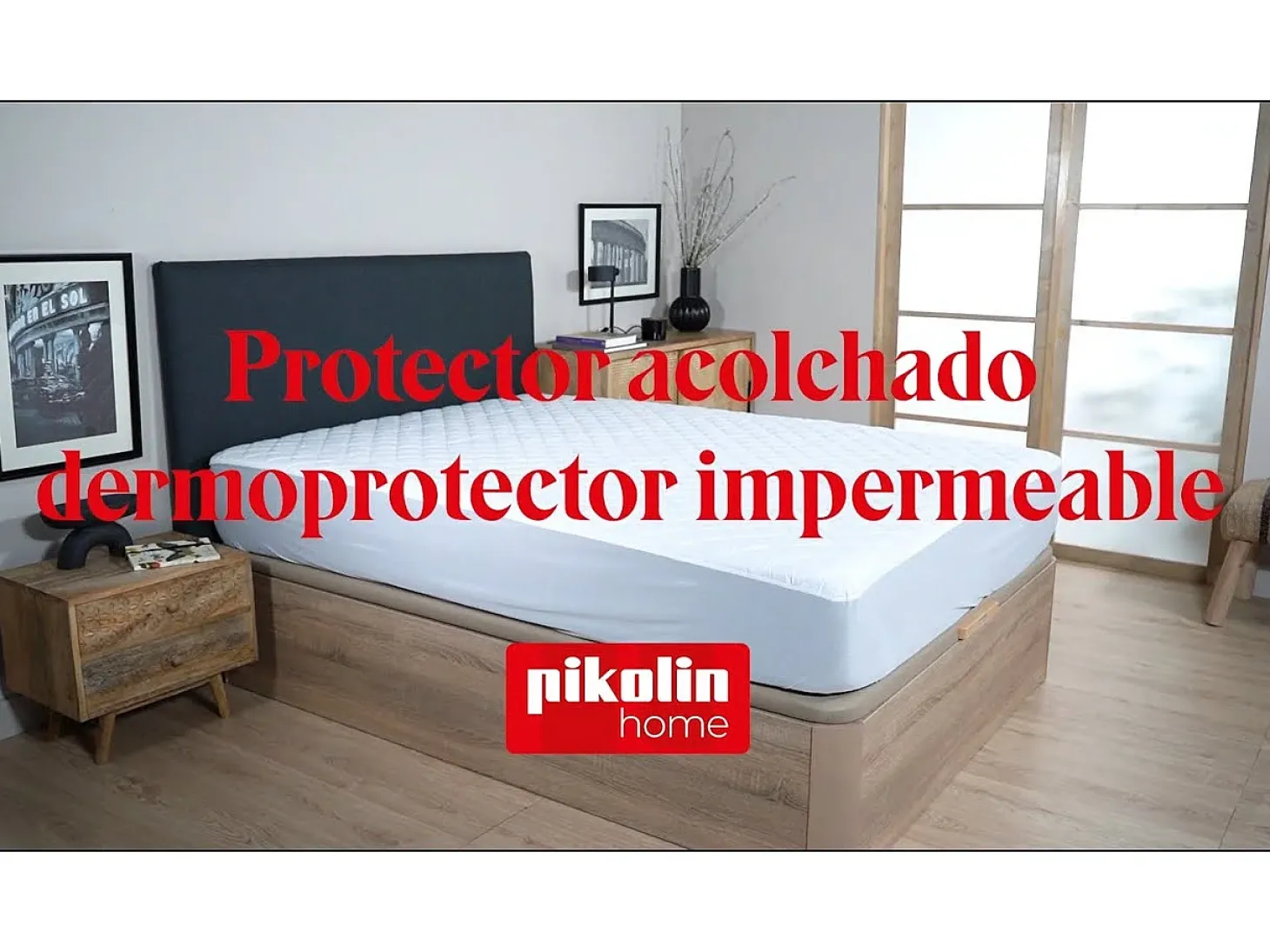 Protector de colchón 200x196cm| PIKOLIN HOME| Aloe Vera| Hasta 32cm