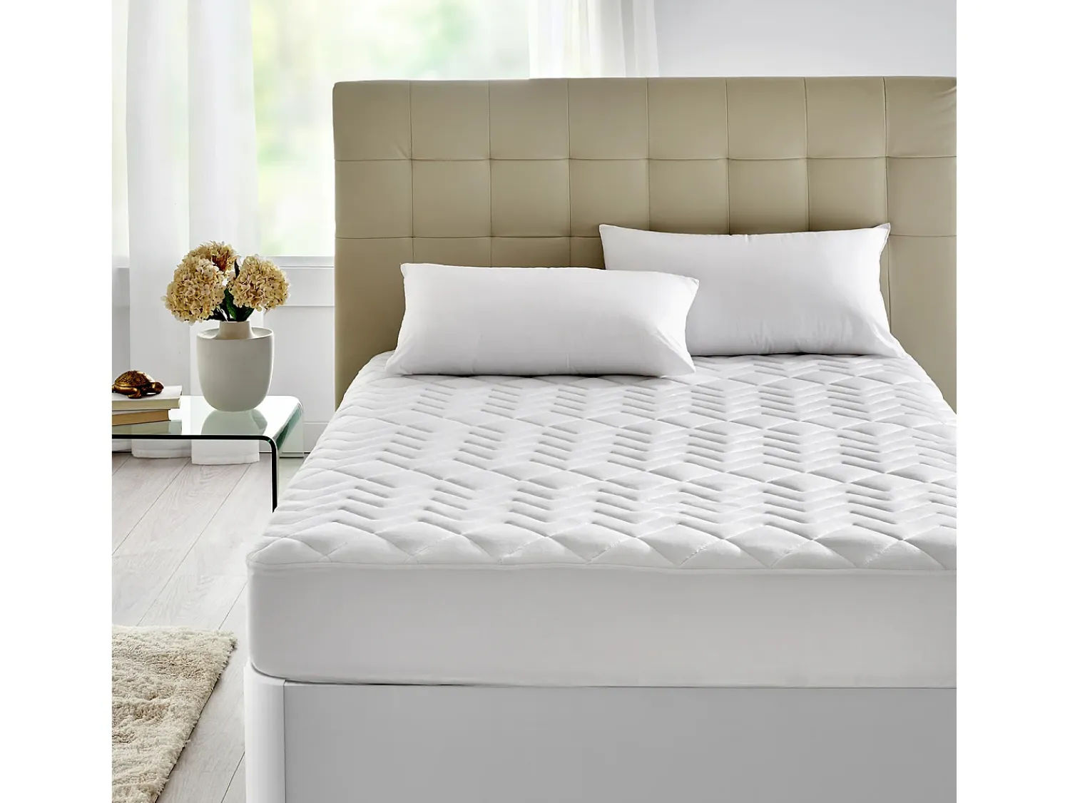 PIKOLIN Ropa De Cama^Protector de colchón 140x196cm| HOME| Hasta 32cm| Transpirable Blanco