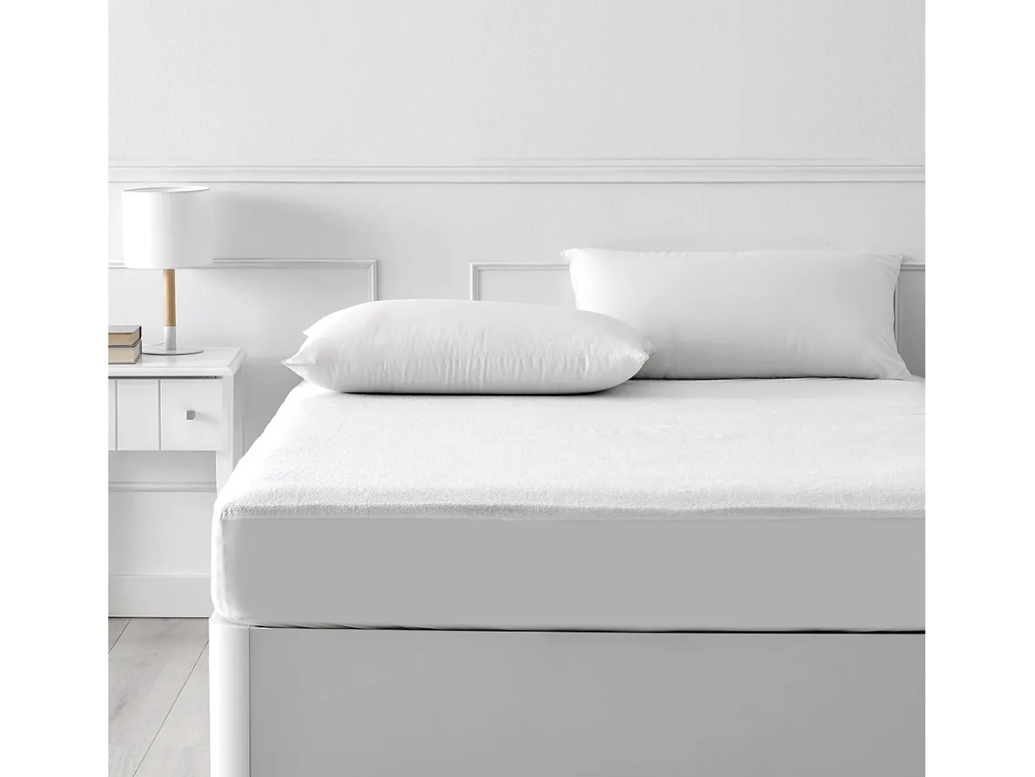 PIKOLIN Ropa De Cama^Protector de colchón 180x196cm| HOME| Algodón Rizo| 32cm Blanco
