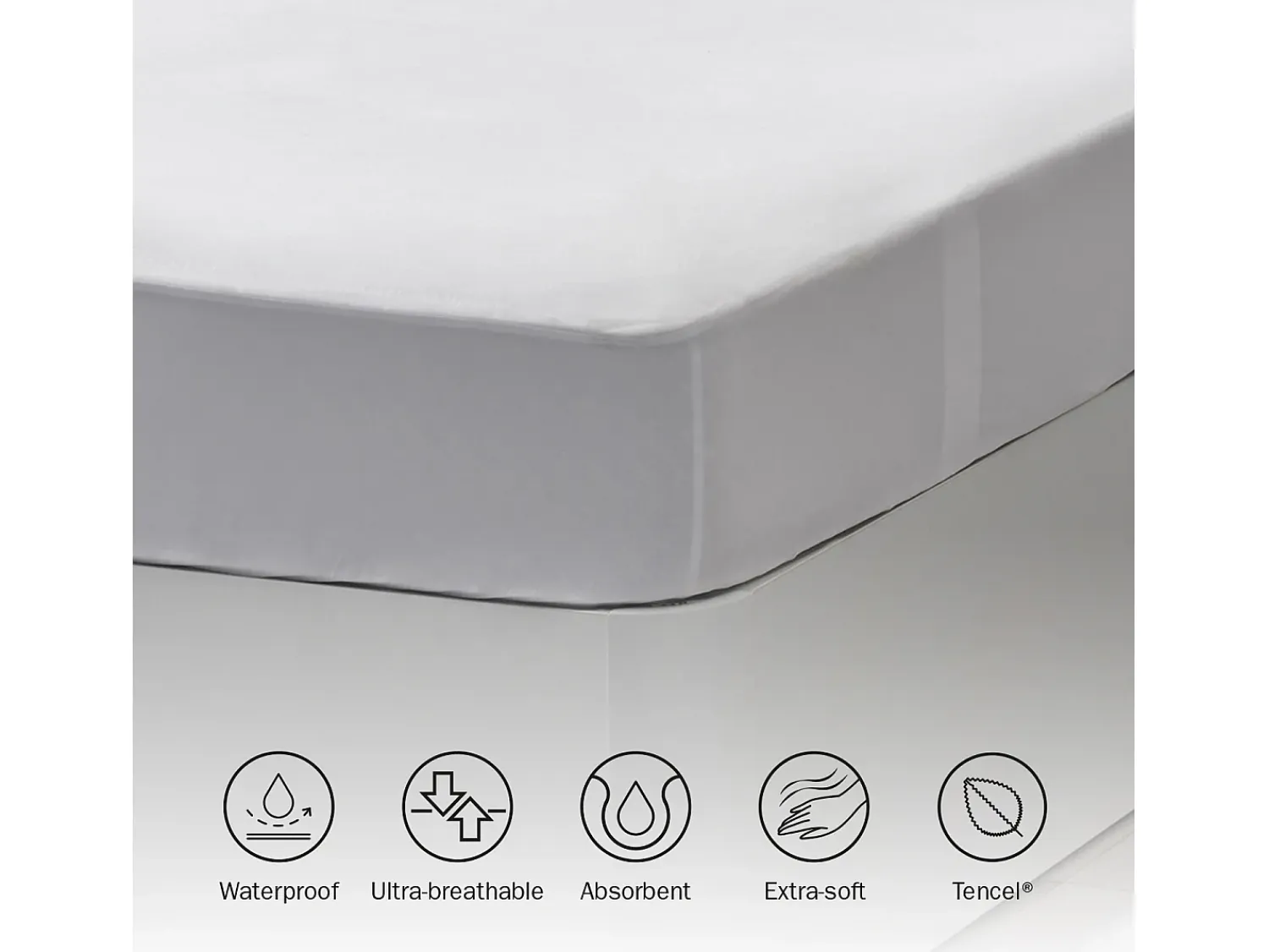 PIKOLIN Ropa De Cama^Protector de colchón 135x196cm| HOME| Impermeable| Hasta 32cm Blanco