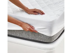 PIKOLIN Ropa De Cama^Protector de colchón 105x196cm| HOME| Aloe Vera| Hasta 32cm Blanco