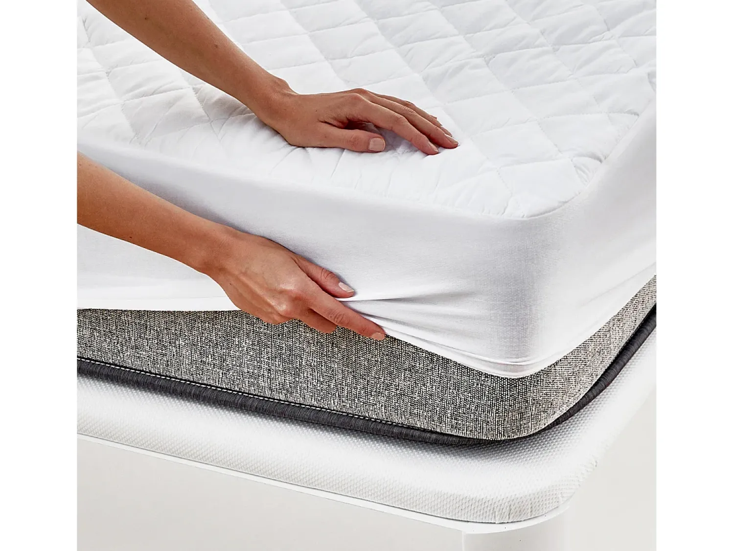 PIKOLIN Ropa De Cama^Protector de colchón 105x196cm| HOME| Aloe Vera| Hasta 32cm Blanco