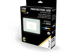 7H SEVENON Proyector LED 10W Ultraslim de Exterior IP65 Orientable 4000K 30000H 7hSevenOn Blanco