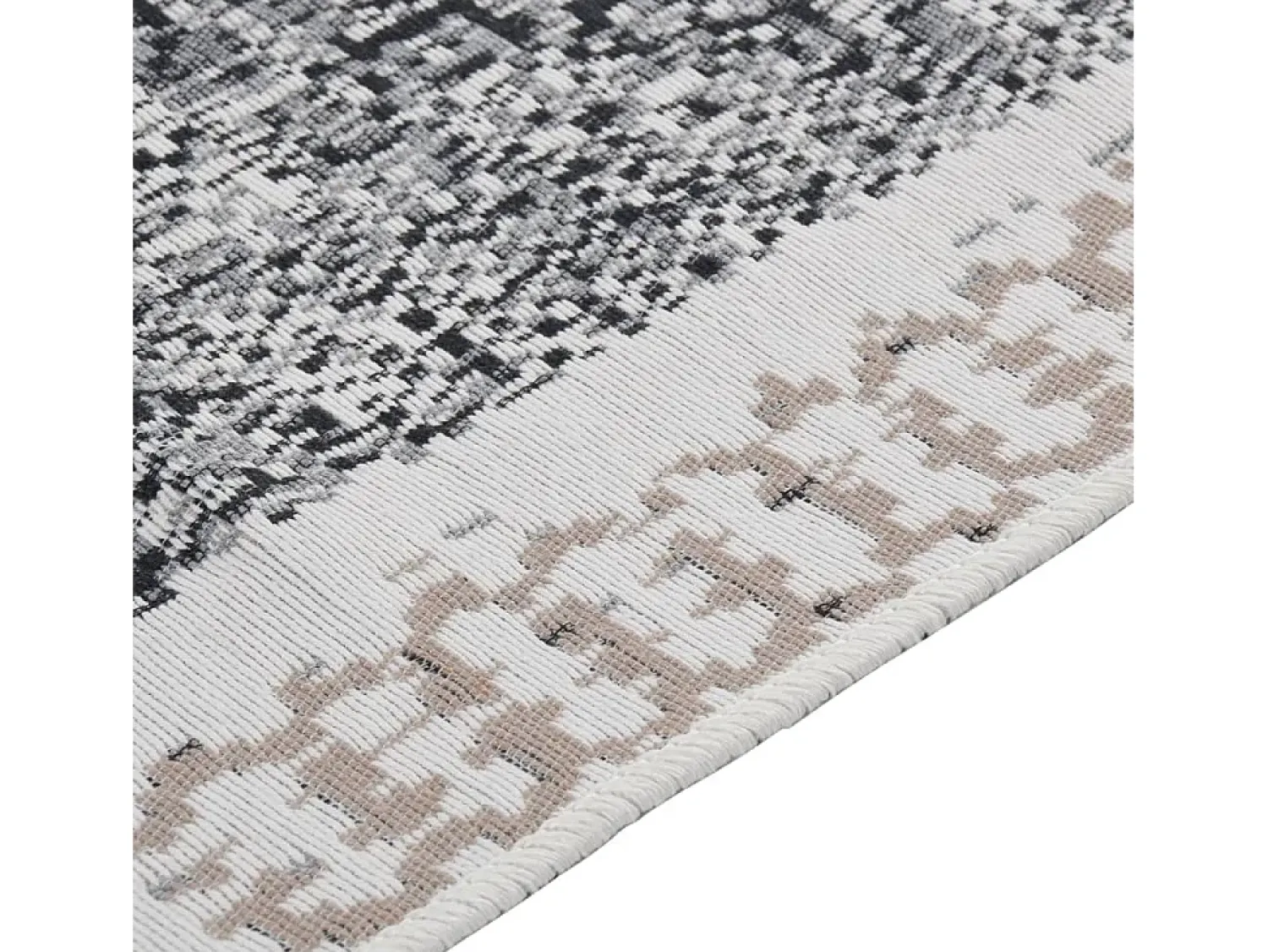 Garden Furniture Alfombra De Salón^Pylenor Alfombra de algodón negra y 120x180 cm Gris