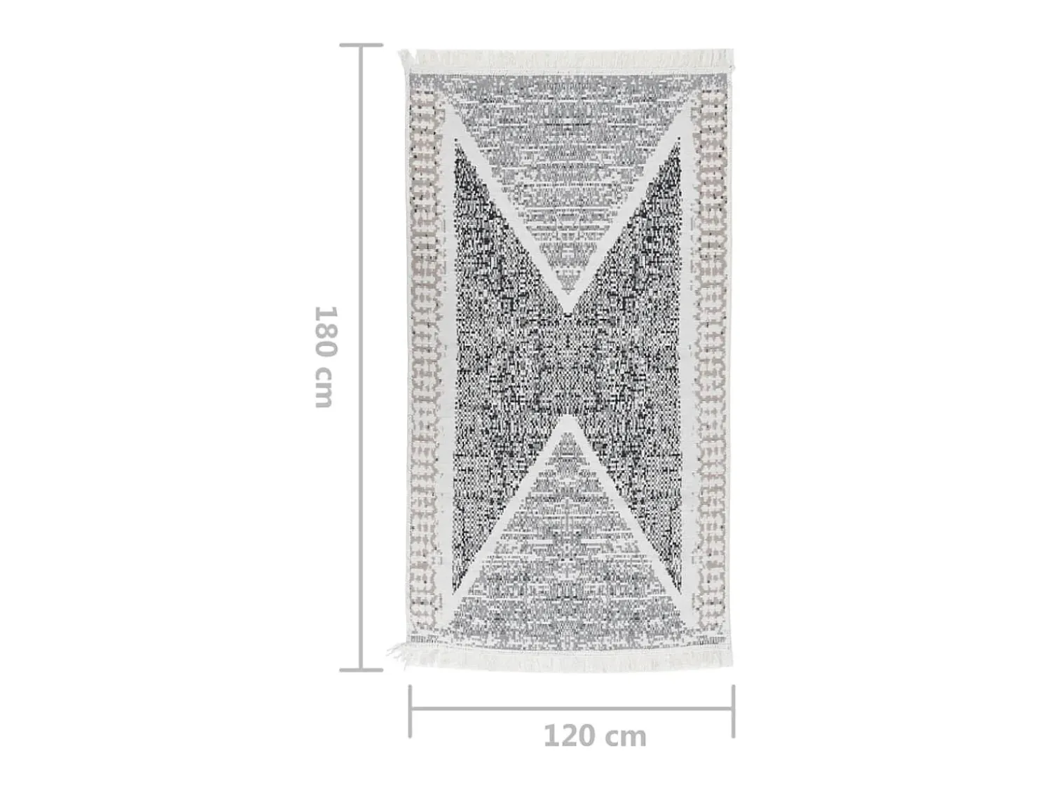 Garden Furniture Alfombra De Salón^Pylenor Alfombra de algodón negra y 120x180 cm Gris
