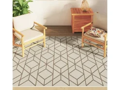 Discount Garden Furniture Ralph Alfombra interior exterior antideslizante pelo corto 160x230 cm Beige