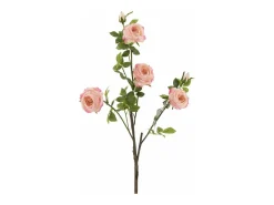 Rama de 4 rosas con hojas de tela rosa 30x30x86 cm