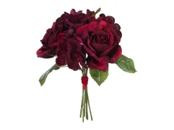 New J-Line Ramo de rosas de plástico rojas 17x17x25 cm Rojo