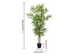 Árbol de bambú artificial con 552 hojas verde 120 cm ES497722
