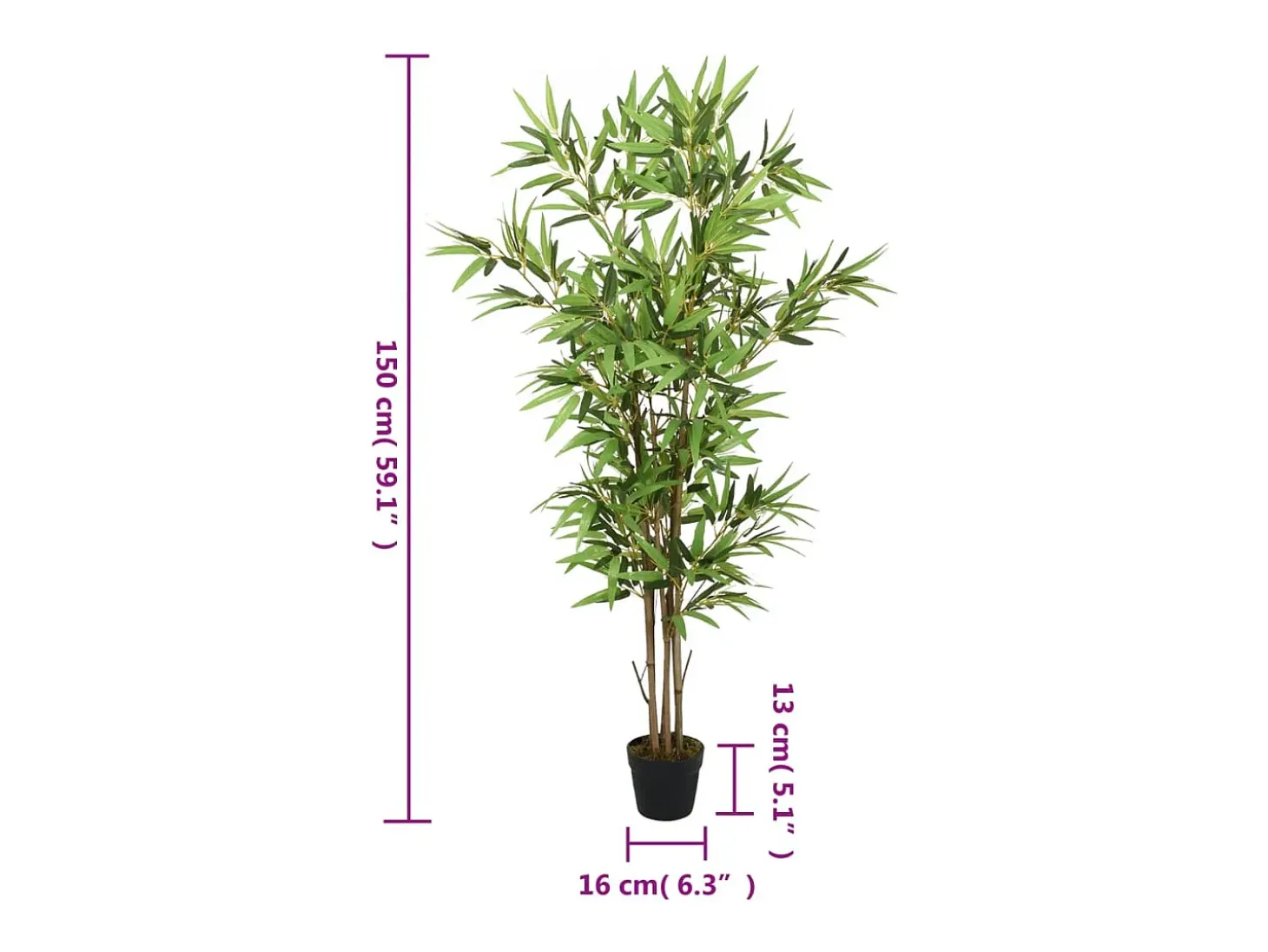 Árbol de bambú artificial con 828 hojas verde 150 cm ES107597