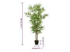Árbol de bambú artificial con 368 hojas verde 80 cm ES358939