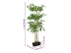 Árbol de bambú artificial con 1216 hojas verde 180 cm ES497985