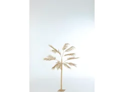 Best J-Line Árbol de hojas de palma de metal de 70x70x140 cm Dorado