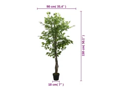 Árbol ficus artificial con 756 hojas 150 cm ES454448 Verde