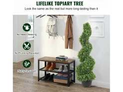 Árbol Topiario Artificial SucceBuy Árbol Topiario Artificial en Espiral de 1,2 m, Resistente a Los Rayos UV, Ideal para Decoración de Interiores y Exteriores.
