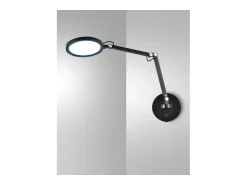 Sale Regina - Lámpara de pared redonda ajustable Fabas Luce - Aplique LED regulable de 9 W con CCT (3000 K, 4000 K, 5000 K, 6000 K) - Negro