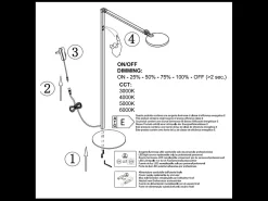 Clearance Regina - Lámpara de pie LED orientable de metal H.135 cm Fabas Luce - Luz LED integrada de 9 W CCT (3000K 4000K 5000K 6000K) Negro