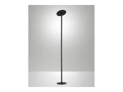 Outlet Regina - Lámpara de pie LED redonda de metal ajustable, altura 180 cm, Fabas Luce - Luz LED integrada de 35 W, CCT (3000K-6000K) Negro