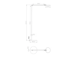 Regina - Lámpara de pie LED blanca orientable de metal H.135 cm Fabas Luce - Luz LED integrada de 9 W CCT (3000K 4000K 5000K 6000K)