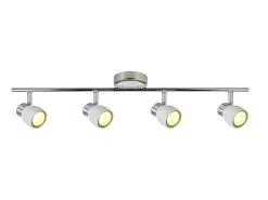 AKUNADECOR Plafón^Regleta Baño Modelo Chaco -cromo 4 Focos Blanco