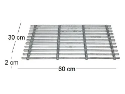 Guillouard Felpudo^Rejilla de pie de acero galvanizado 60 x 30 cm Gris