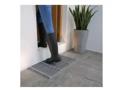 Guillouard Felpudo^Rejilla de pie de acero galvanizado 60 x 30 cm Gris