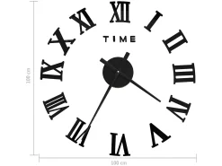 Sale Reloj 3D de pared con diseño moderno 100 cm XXL ES405481 Negro