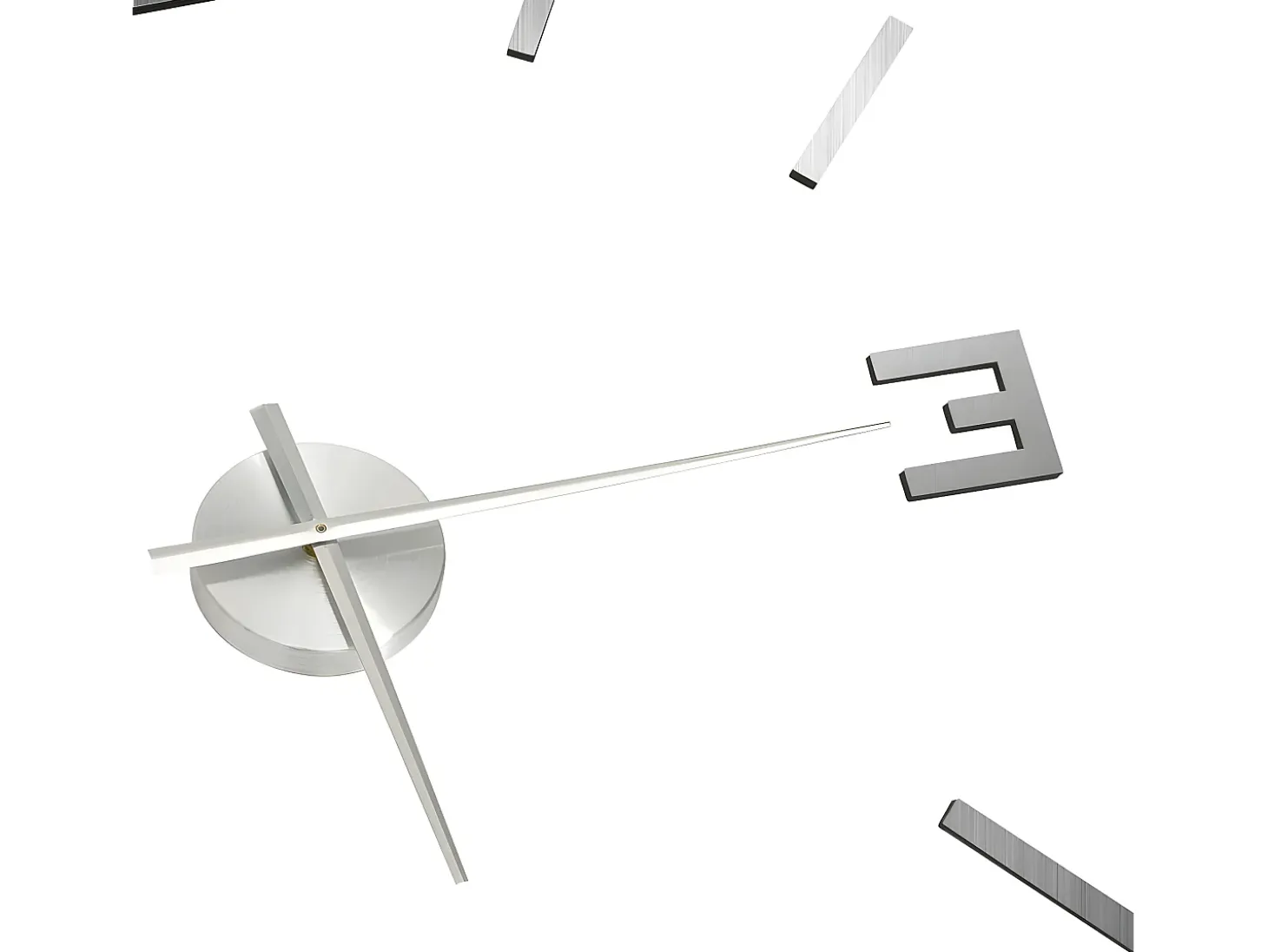 Reloj 3D de pared con diseño moderno plateado 100 cm XXL ES459173