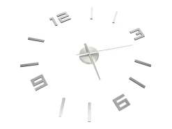 Reloj 3D de pared con diseño moderno plateado 100 cm XXL ES459173